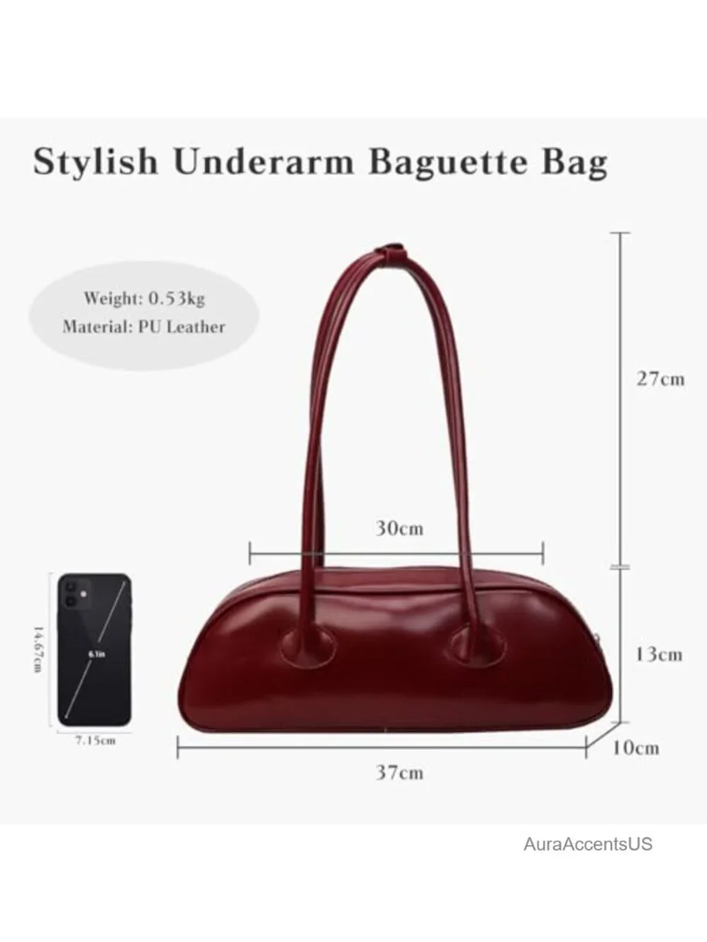Waterproof PU Leather Hobo Bag Women's Shoulder Handbag with Top Handle &